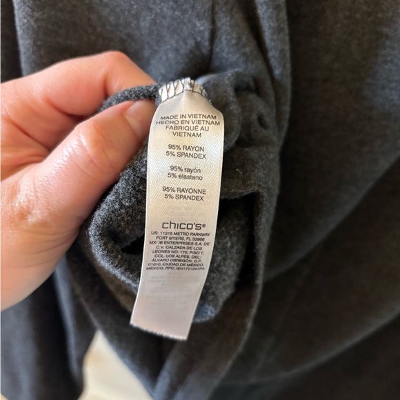 Chico's Charcoal Cowl Neck Long Sleeve Top - Picture 6 of 6